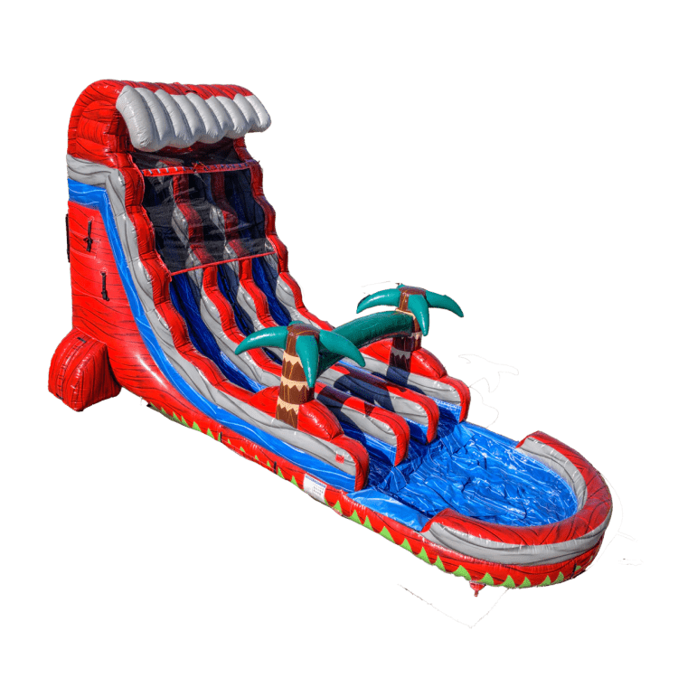 20ft red surge dual lane waterslide